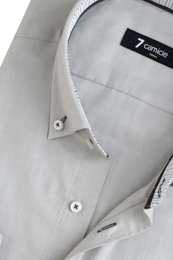 Camicia Uomo Leonardo Sport Oxford Grigio Chiaro