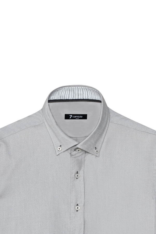 Camicia Uomo Leonardo Sport Oxford Grigio Chiaro