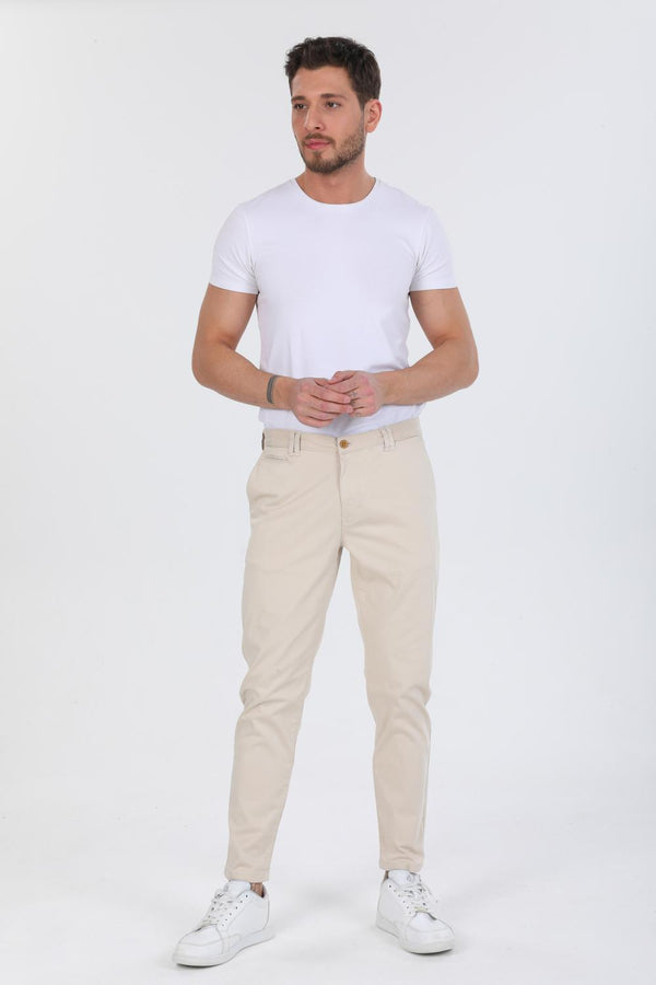 Herren Hose Satin Beige