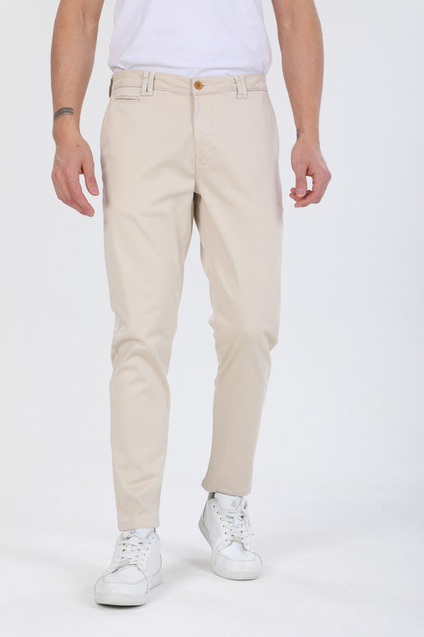 Herren Hose Satin Beige