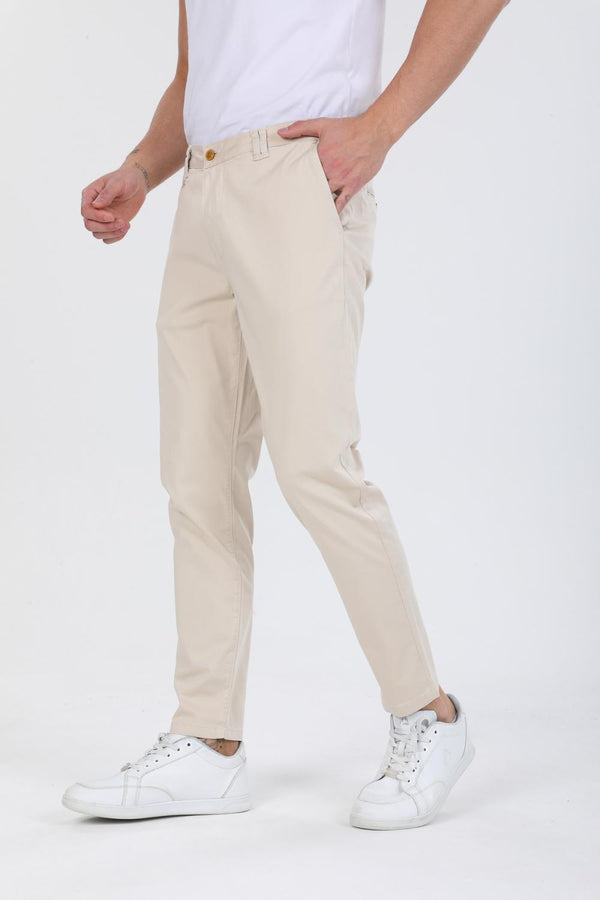 Herren Hose Satin Beige