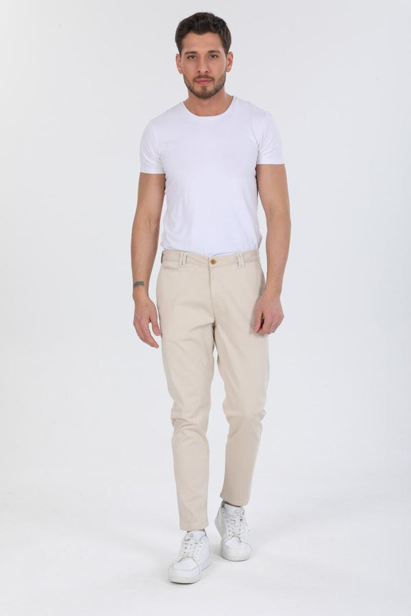 Herren Hose Satin Beige