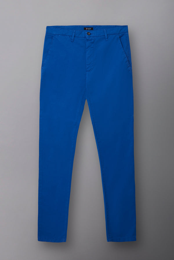 Pantalones Hombre Algodon elástico Azul Claro