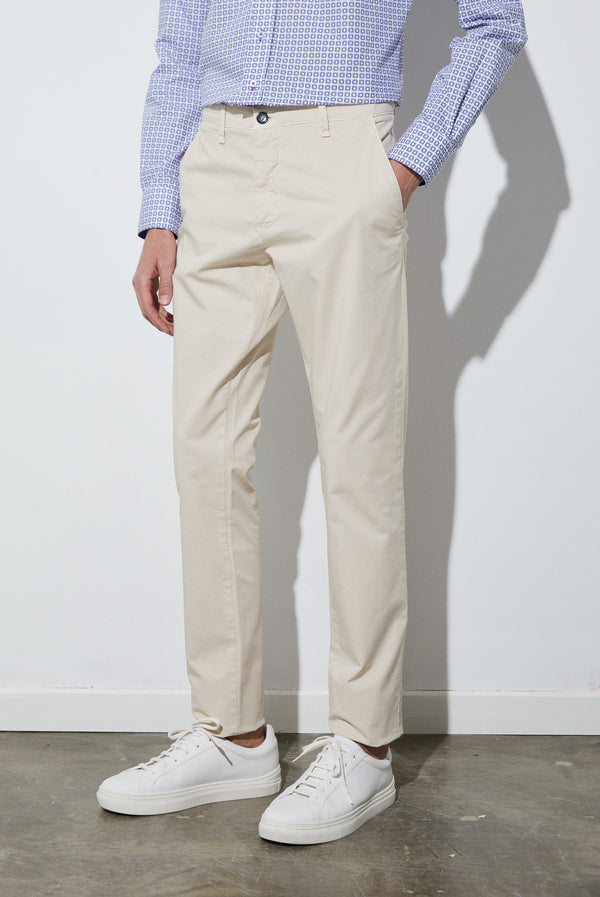 Pantalones Hombre Algodon elástico Beige