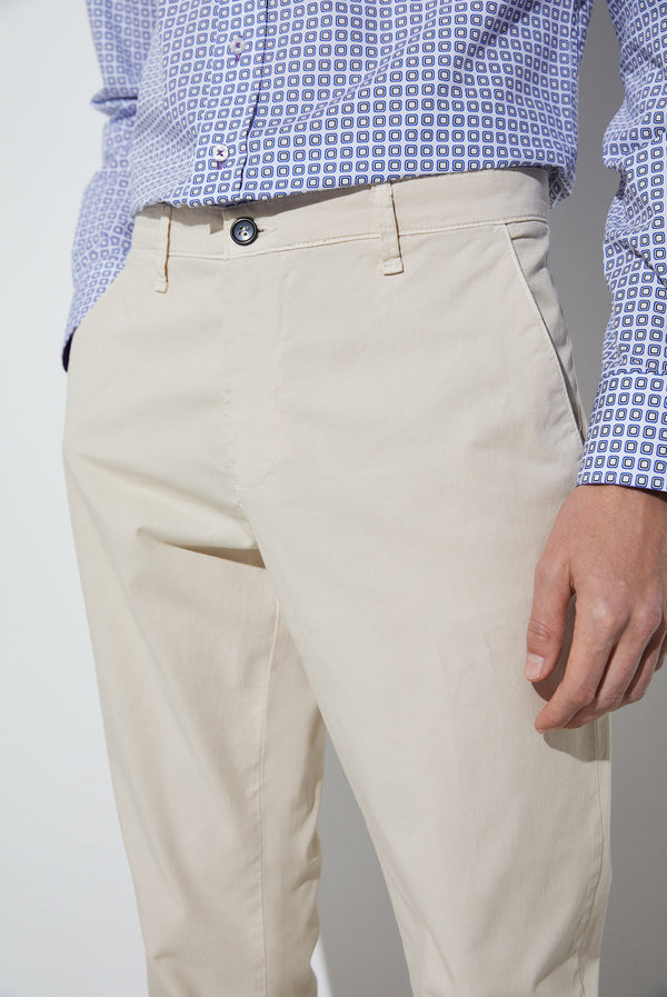 Pantaloni Uomo Cotone elastico Beige