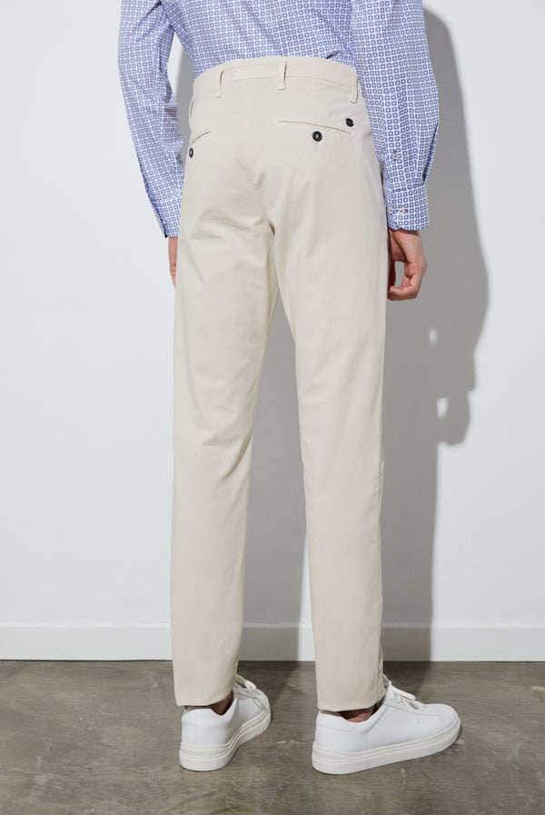 Pantalones Hombre Algodon elástico Beige