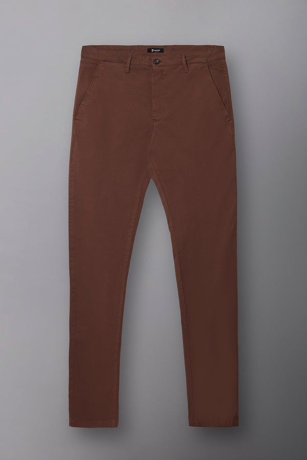 Pantalon Homme Coton extensible Brun