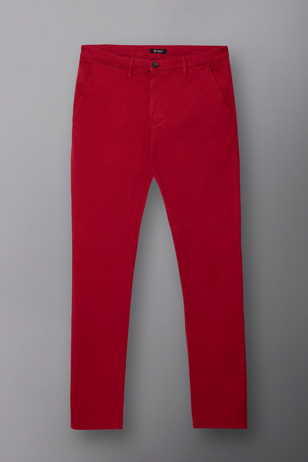 Pantalones Hombre Algodon elástico Rojo