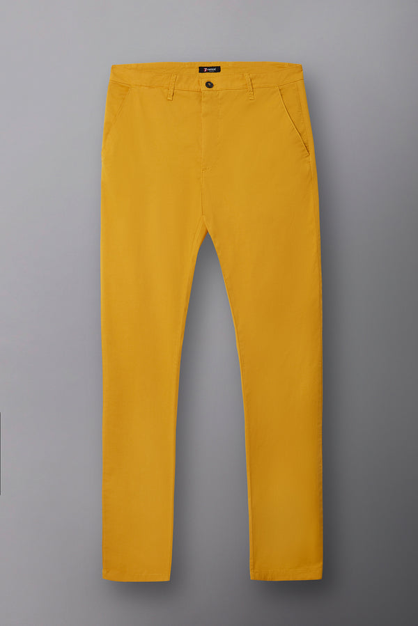 Pantalones Hombre Algodon elástico Amarillo