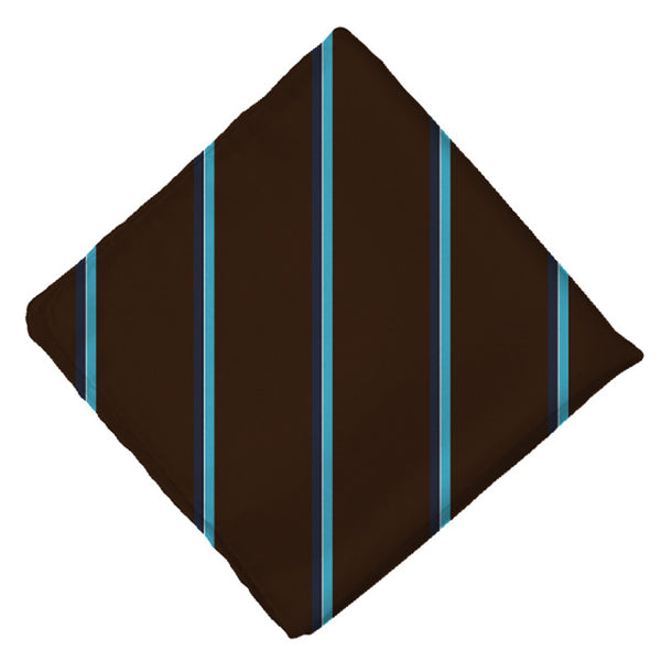 Herren Einstecktuch Seide Braun Hellblau