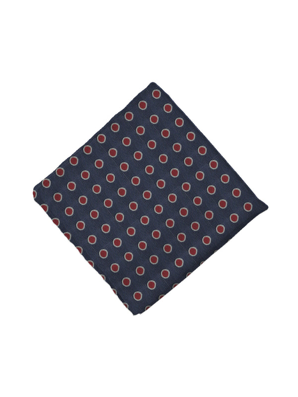 Silk Man Pocket Square Blue Red