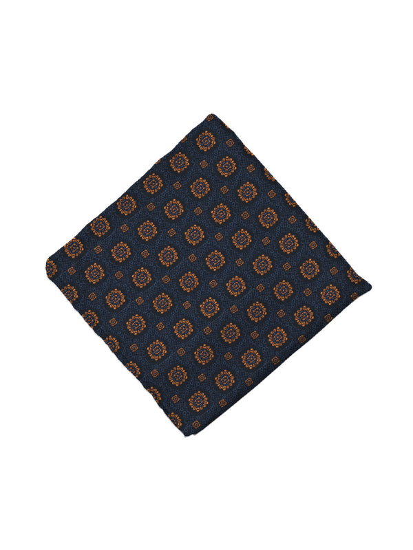 Silk Man Pocket Square Blue Orange