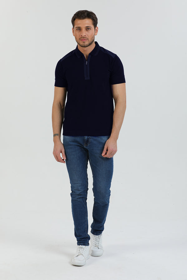 Cotton Man Polo Blue