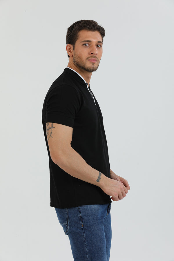 Polo Homme Coton Noir