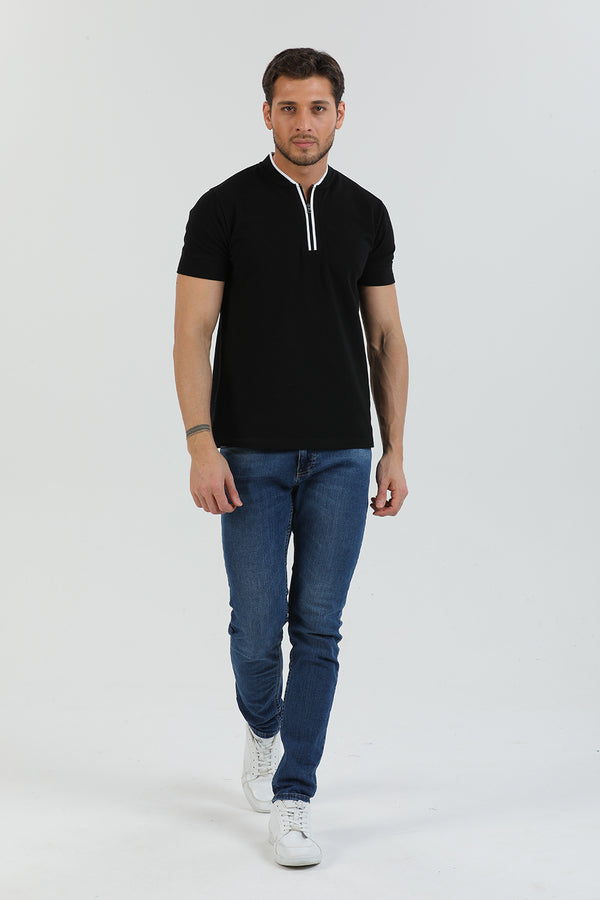 Polo Homme Coton Noir