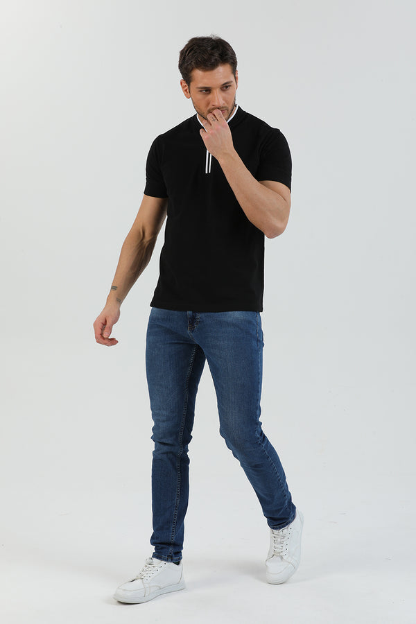 Polo Homme Coton Noir
