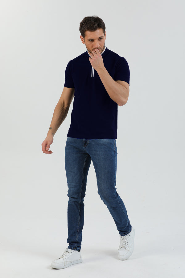 Polo Homme Coton Bleu