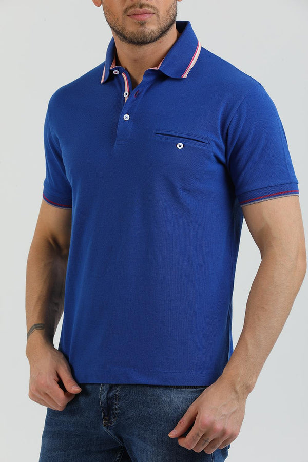 Herren Polo Baumwolle Navy blau