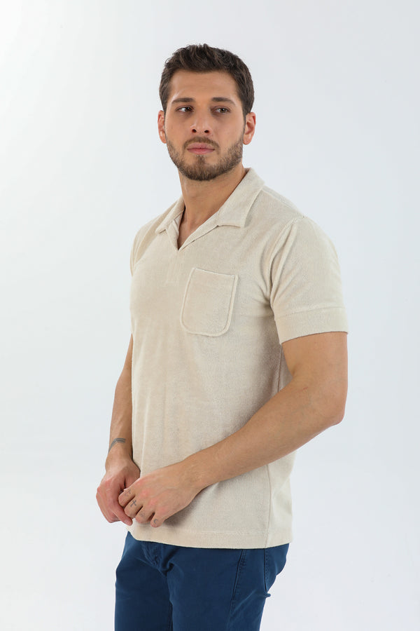 Polo Hombre Algodon Beige