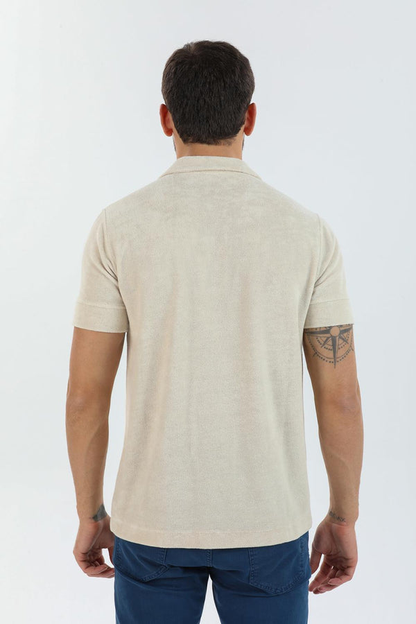 Polo Hombre Algodon Beige