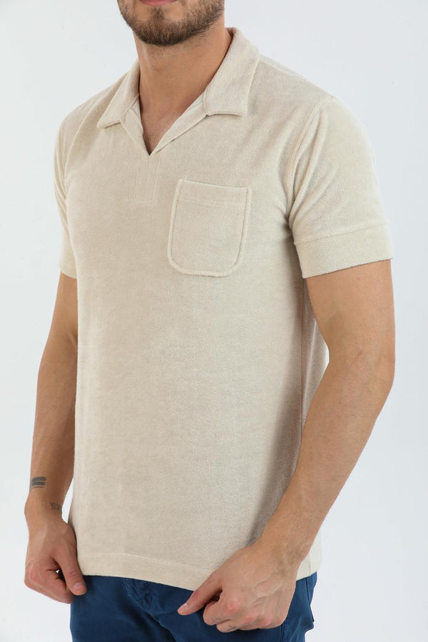 Polo Hombre Algodon Beige