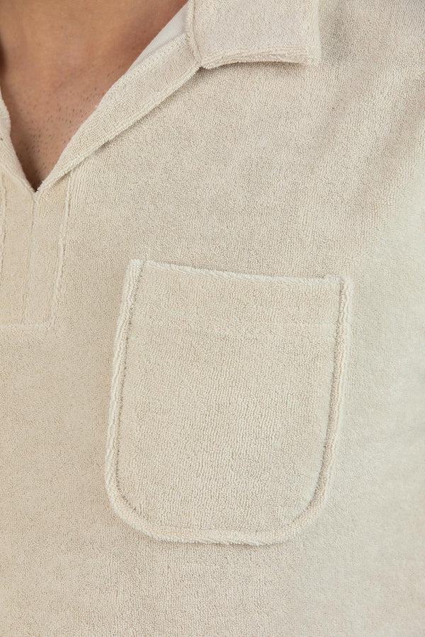 Polo Hombre Algodon Beige