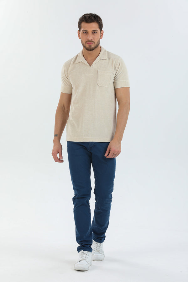 Polo Hombre Algodon Beige