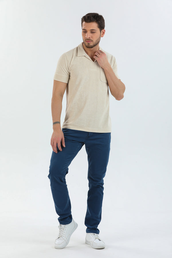 Polo Hombre Algodon Beige