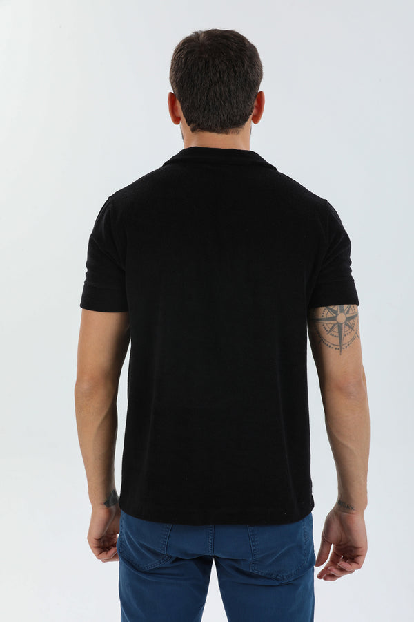 Polo Hombre Algodon Negro