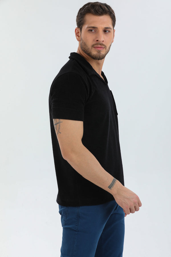 Polo Hombre Algodon Negro