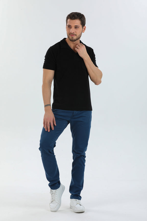 Polo Hombre Algodon Negro