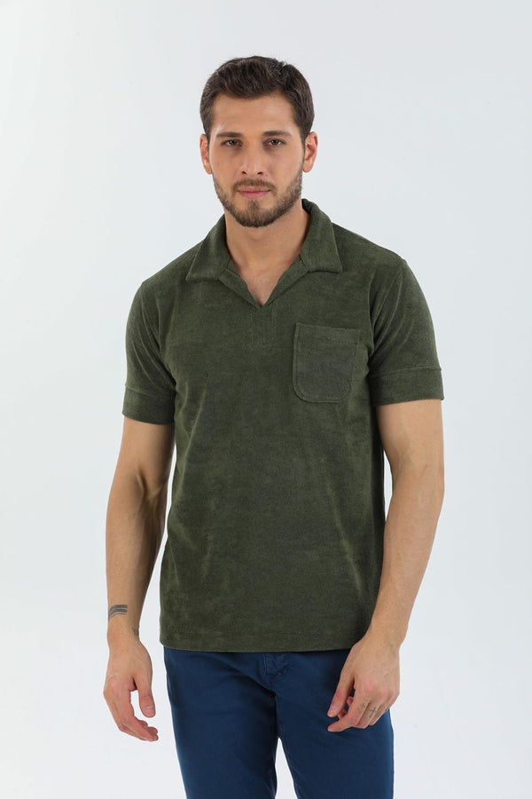 Cotton Man Polo Green