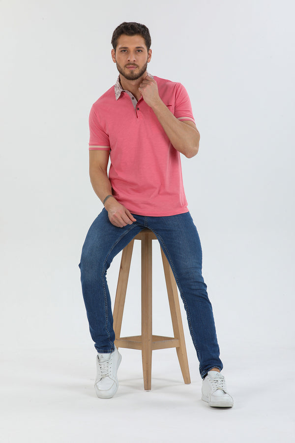 Cotton Man Polo Pink