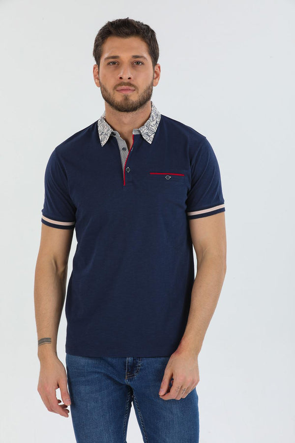 Herren Polo Baumwolle Blau
