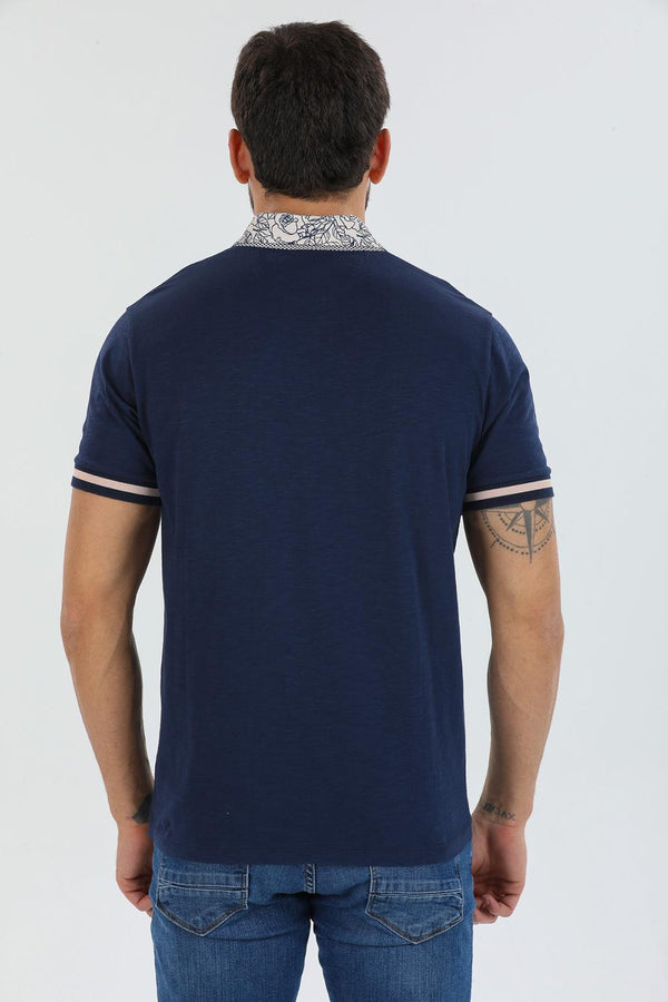 Herren Polo Baumwolle Blau