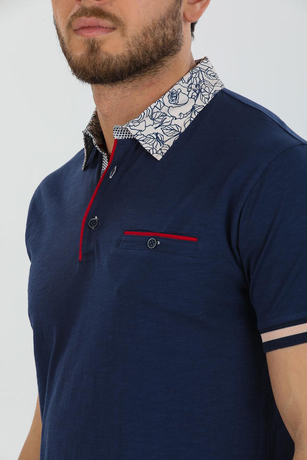 Herren Polo Baumwolle Blau