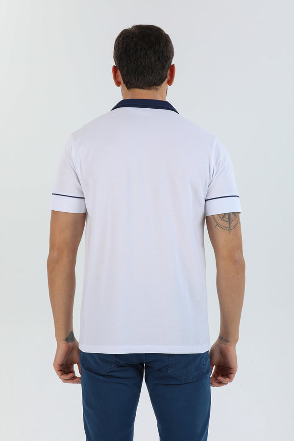 Herren Polo Baumwolle Weiss