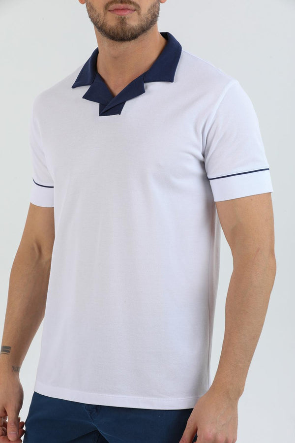 Herren Polo Baumwolle Weiss