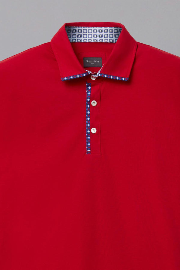 Herren Polo Jersey Rot