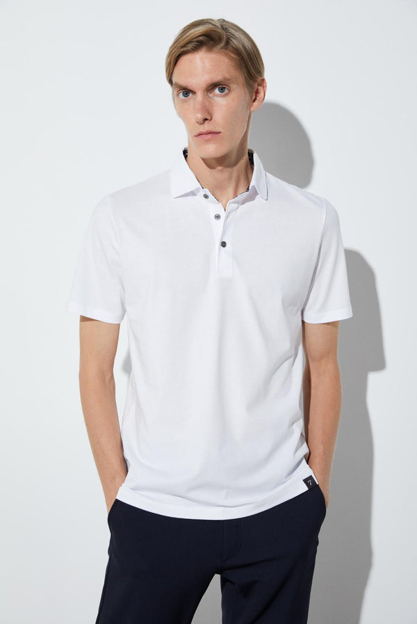 Polo Homme Jersey Blanc