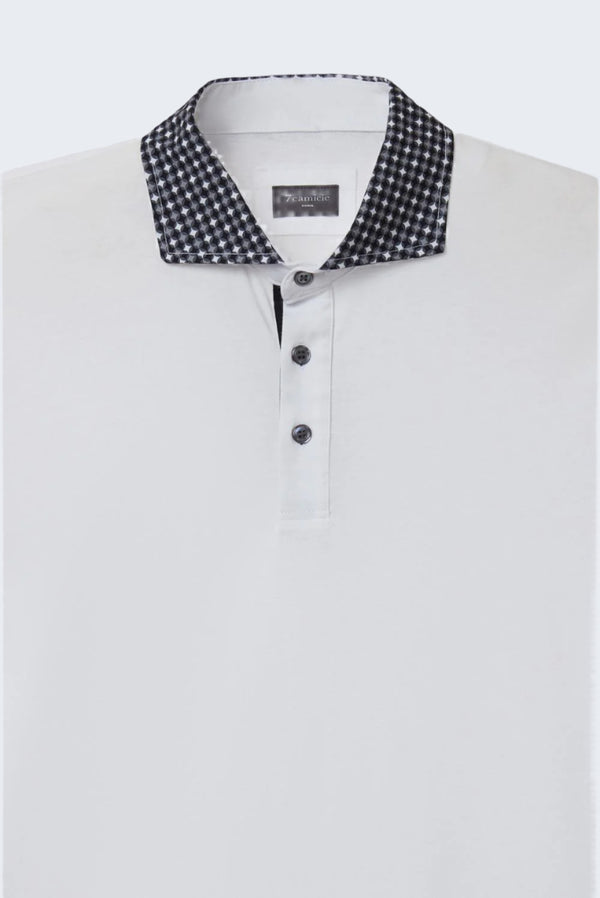 Polo Homme Jersey Blanc