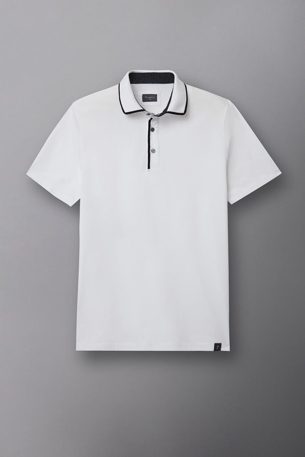 Polo Hombre Jersey Blanco