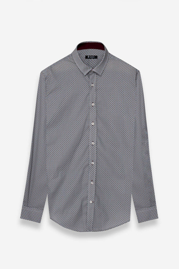 Camicia Uomo Romeo Sport Popelin Marrone Blu