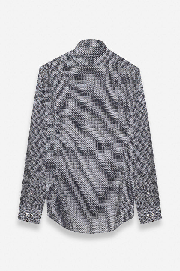 Camicia Uomo Romeo Sport Popelin Marrone Blu