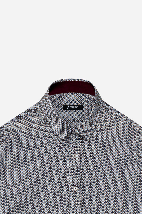 Romeo Sport Poplin Man Shirt Brown Blue