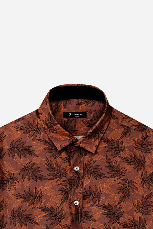 Romeo Sport Poplin Man Shirt Orange Black