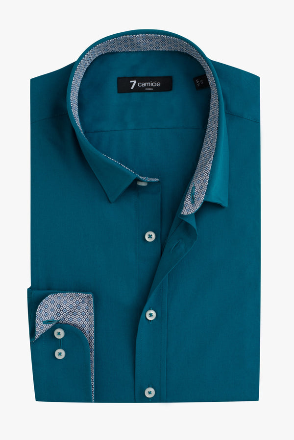 Camisa Hombre Romeo Sport Popelin Stretch Verde