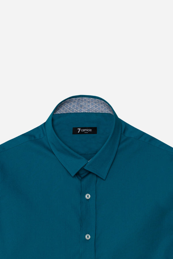 Camicia Uomo Romeo Sport Popelin Stretch Verde