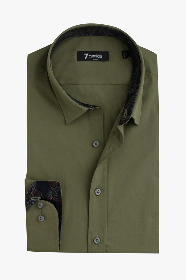 Camisa Hombre Romeo Sport Popelin Stretch Verde