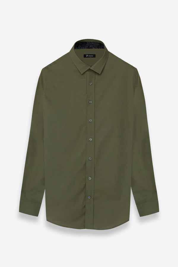 Camicia Uomo Romeo Sport Popelin Stretch Verde